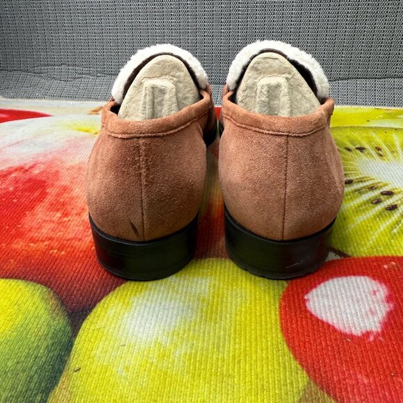 Talbots Womens Size 10.5M Brown/Cream Cassidy sherpa Loafers W/ Tassels - Picture 3 of 7
